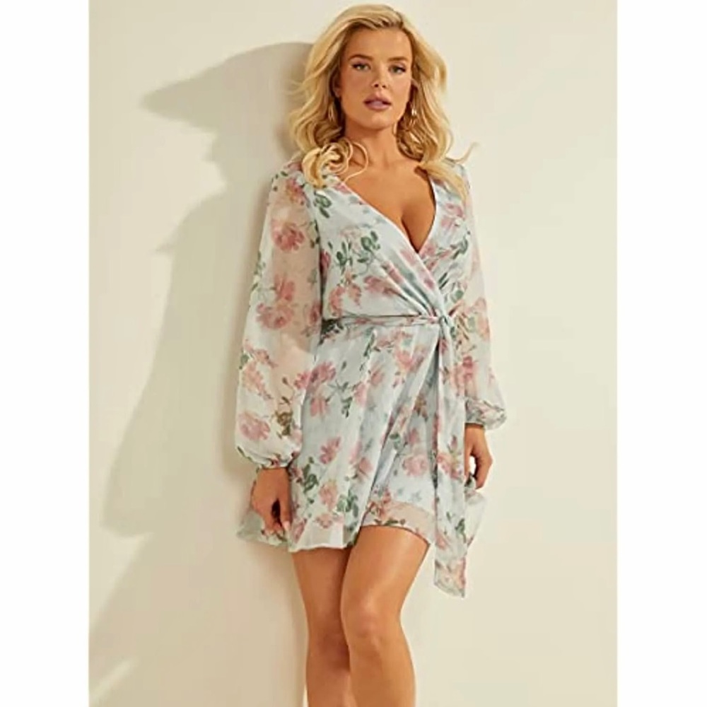 GUESS SWEETEST ROSE PRINT BLUE LITA ROMPER SIZE XXL NWT